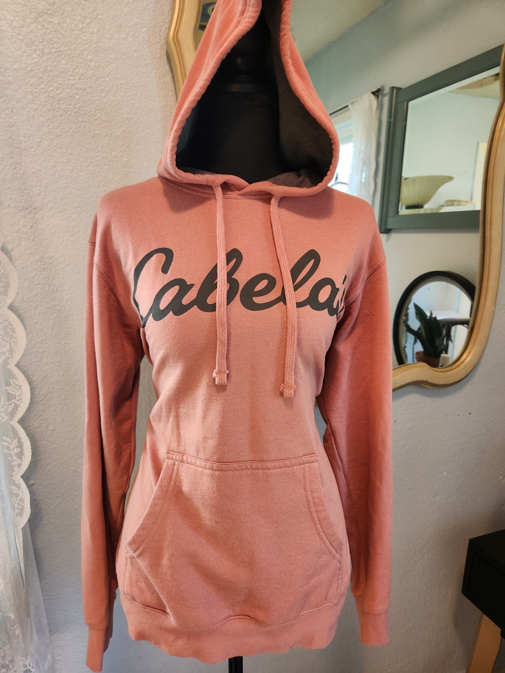Cabela's Dusty Rose Pullover Hoodie with Script Logo